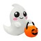 GOOSH 5FT Inflatable Cute Ghost with Pumpkin Bucket – Light-Up Halloween Yard Decoration